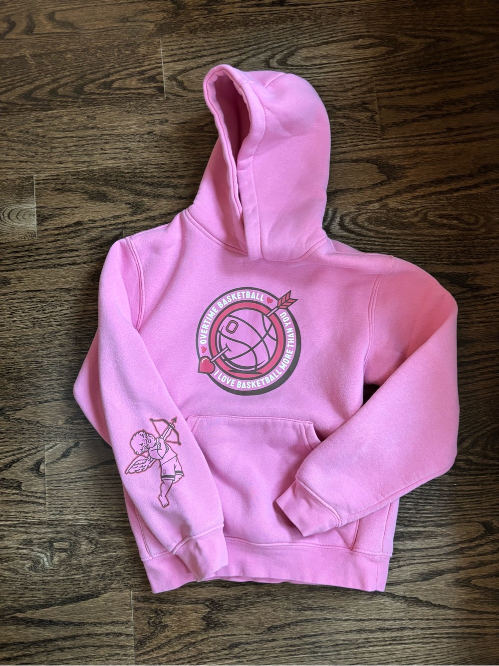 Kids overtime Pink Basketball Graphic Hoodie YM